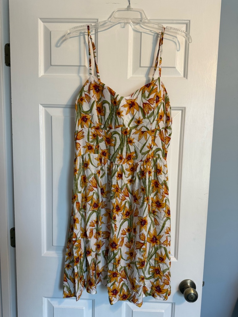 New Look White Sundress with Yellow Floral Print